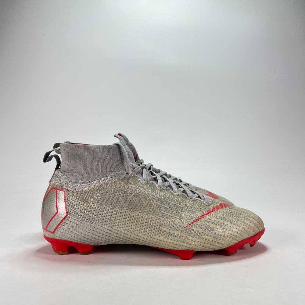 Nike Jr Mercurial Superfly 6 Elite FG Grey Crimson Shoes AH7340-060 Youth Sz 6Y